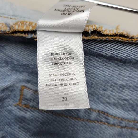 Rails Logan Star Denim Shorts Size 30 Medium Wash Button Fly 100% Cotton - Picture 8 of 12